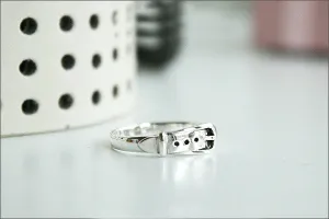 925 Sterling Silver Princess Belt Ring Gift Idea Rocker Gothic Woman Jewelry -  Silver ring (SR-051)