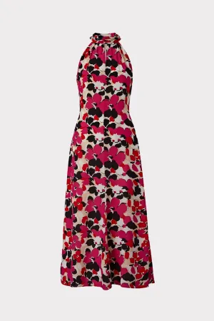 Adrian Viola Print Dress