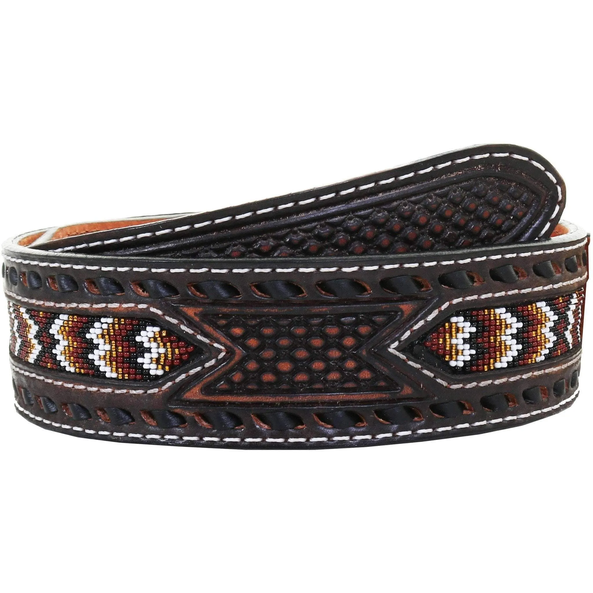 B1022 - Black Vintage Beaded Belt