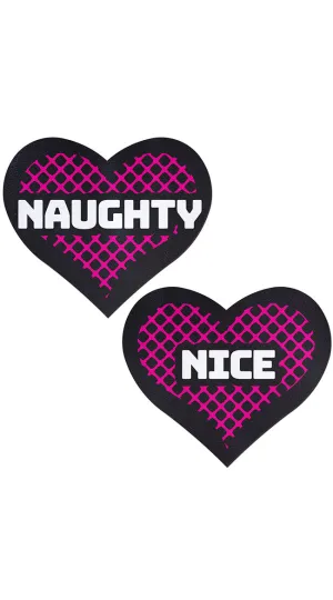 Black and Pink Naughty or Nice Heart Pasties