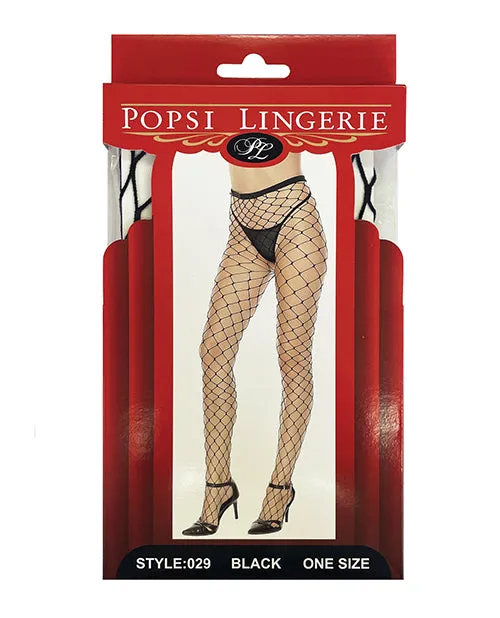 Black Large Fence Net Pantyhose One Size