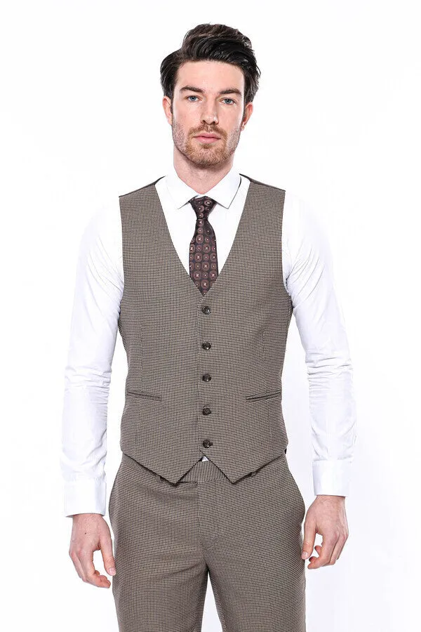 Dark Brown Men  Vest - Wessi