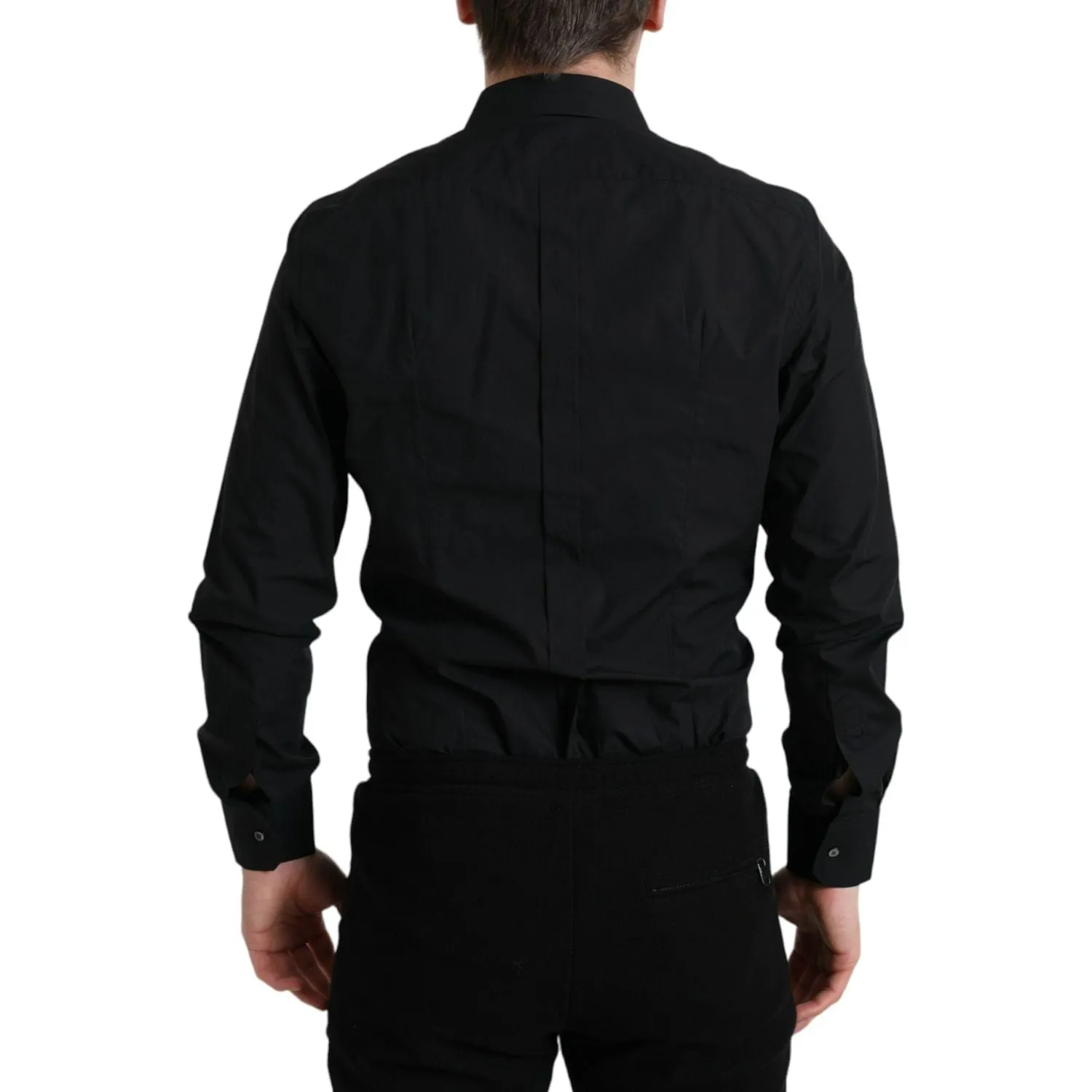 Dolce & Gabbana Sleek Black Slim Fit Italian Dress Shirt