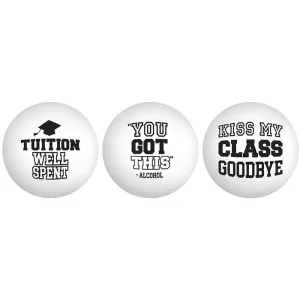 Edgy Grad Pong Balls 6ct