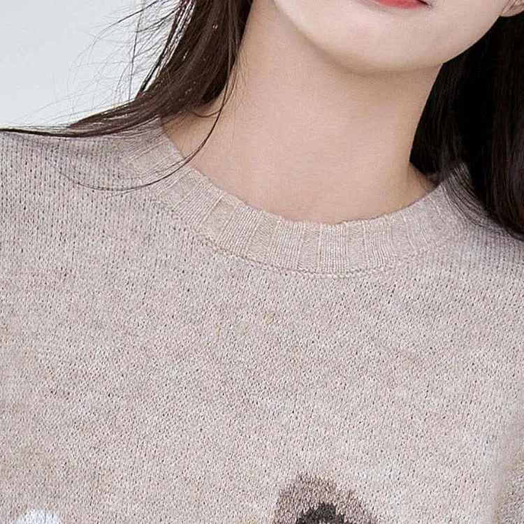 Furry Friend Fashion: Casual Cat Sweater - Embrace Whiskered Warmth in Coffee Coziness! 🐈🧡