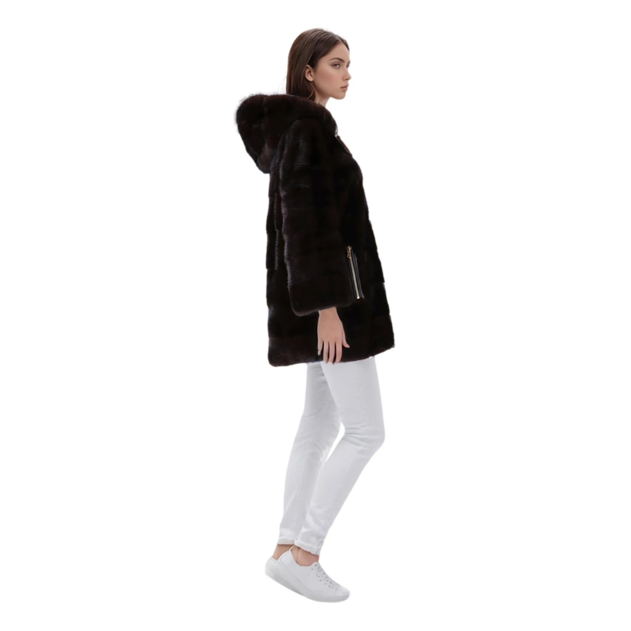 Lilly E Violetta Limited Edition Mink Fur Coat. Size 42IT