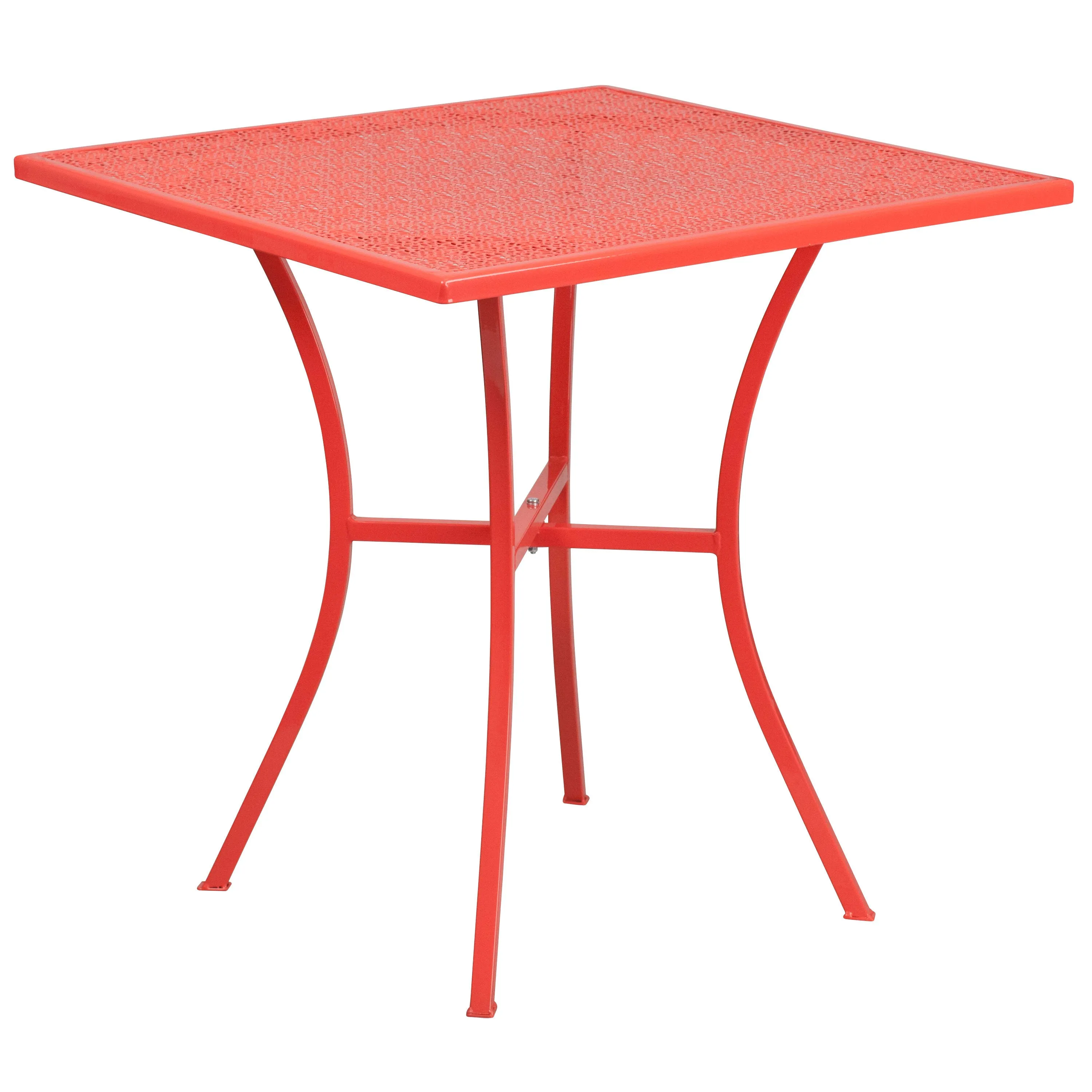 Oia Commercial Grade Square Patio Table | Outdoor Steel Square Patio Table