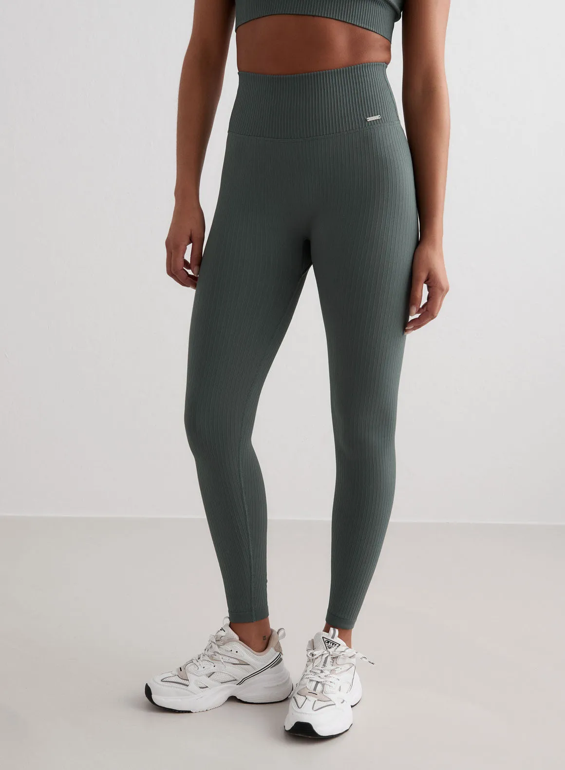 Sage Ribbed Seamless Tights