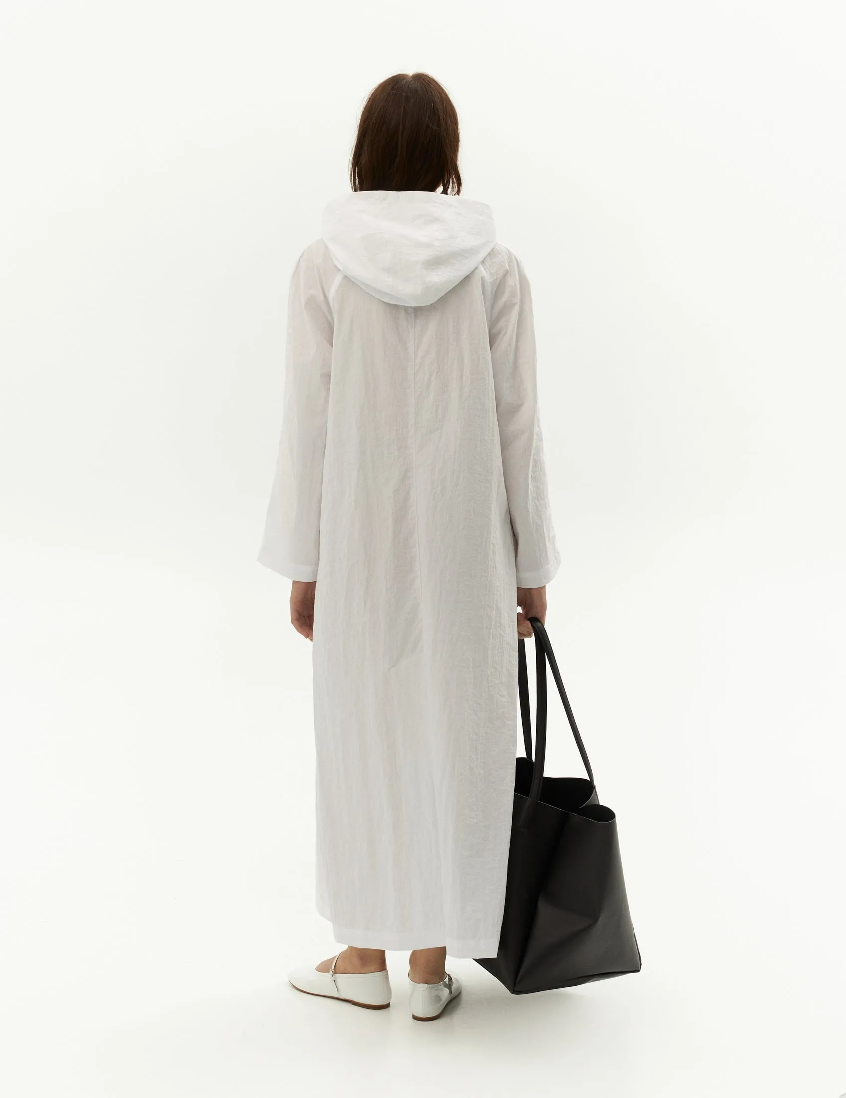 Textured Waterproof Raincoat — White